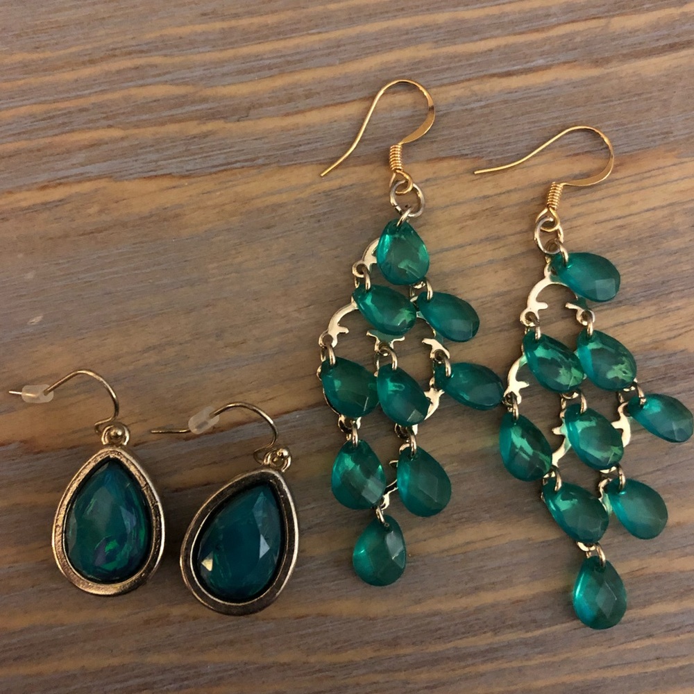 Emerald and gold earring bundle!